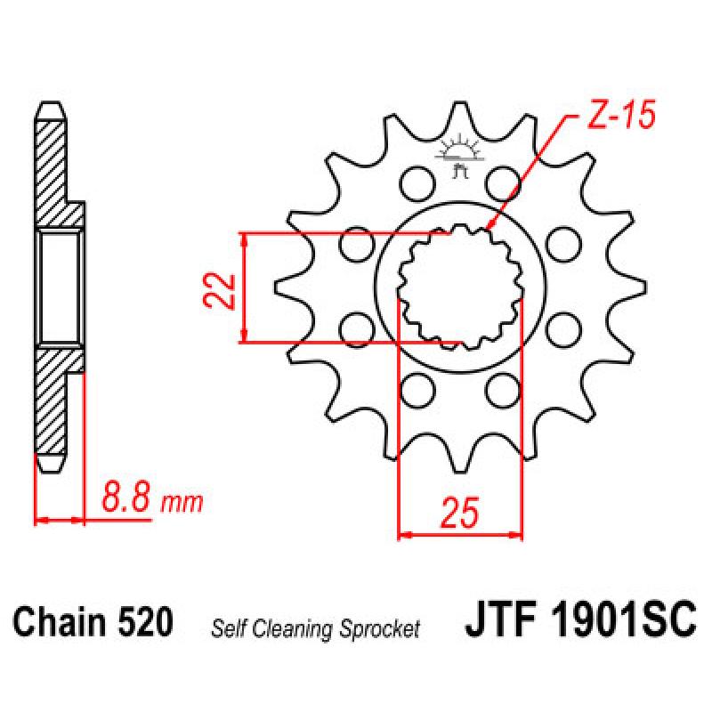 Купить Звездочка передняя JT Sprockets (шаг 520 ) JT JTF1901